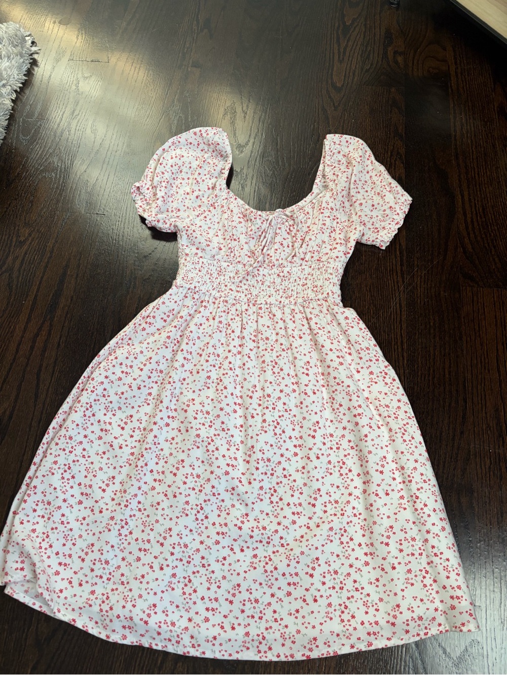 Hollister White Dress with Pink Floral Print